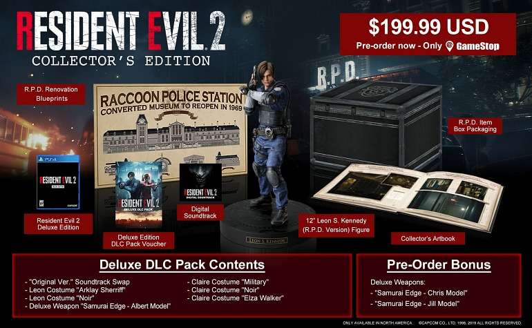 Anunciada la edición coleccionista de Resident Evil 2 Remake