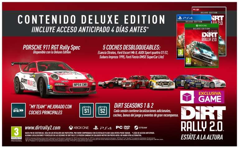 Así es la Deluxe Edition de DiRT Rally 2.0 que GAME ofrece
