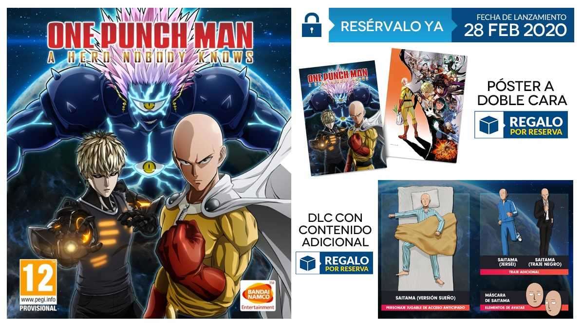 GAME detalla el incentivo de reserva de One Punch Man: A Hero Nobody Knows