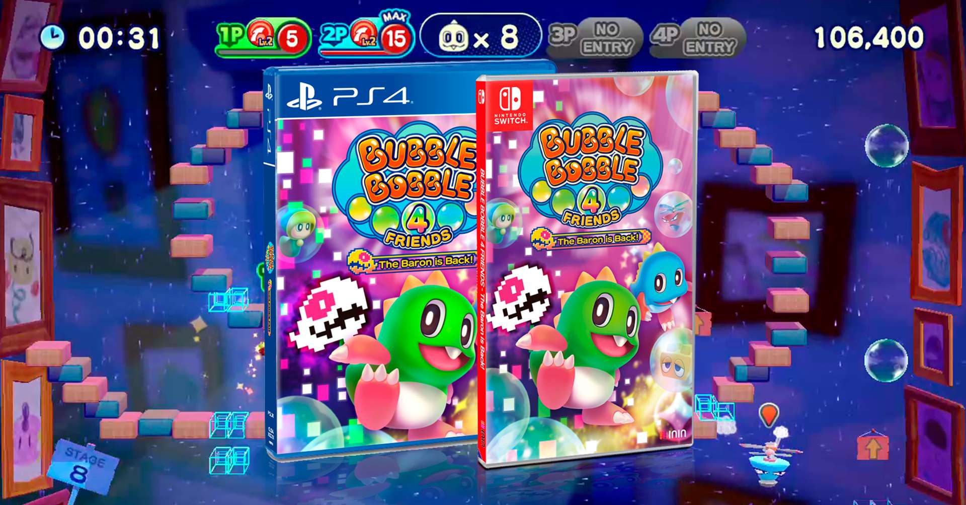 Bubble Bobble 4 Friends: The Baron is Back! anuncia su lanzamiento en formato físico