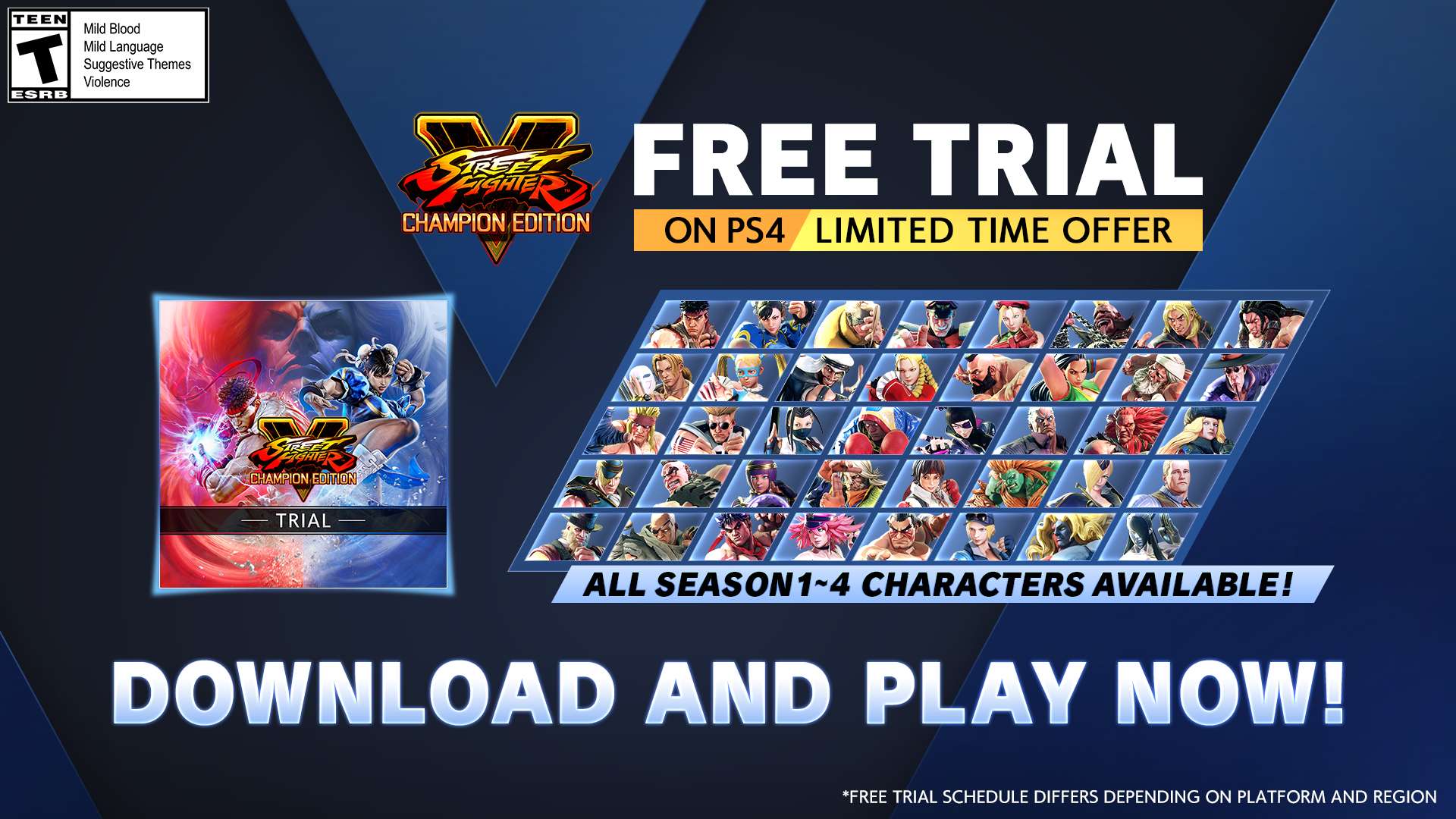 Street Fighter V: Champion Edition se podrá probar de forma gratuita en PS4