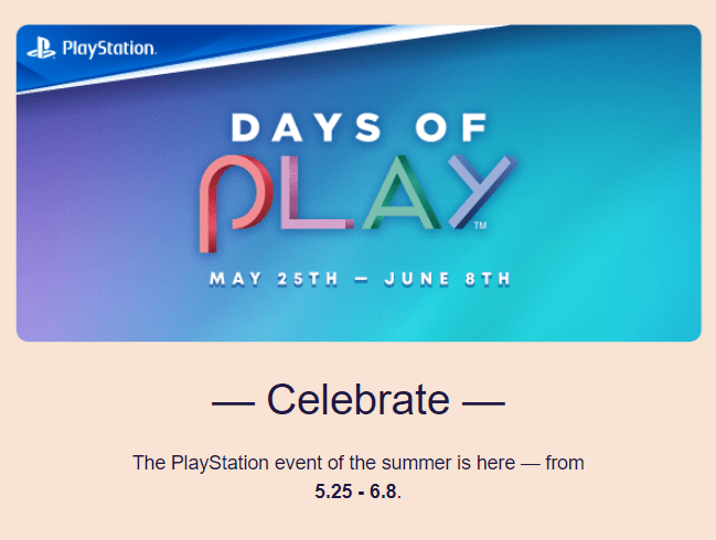 Days of Play ofertas