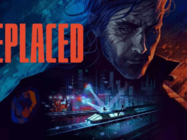 Captura del juego Replaced con ambiente retrofuturista y diseño en pixel art