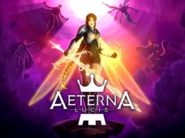 Aeterna Lucis Arte promocional de Aeterna Lucis con el protagonista en un entorno fantástico iluminado
