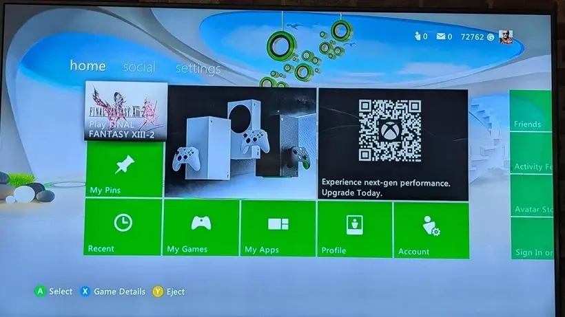 Actualización Xbox 360