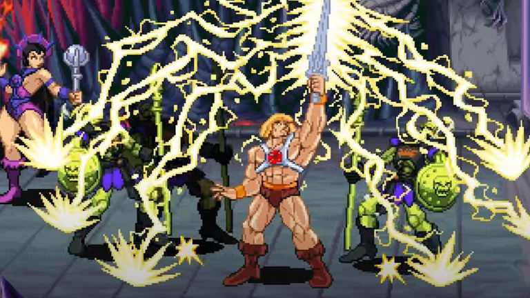 Captura del tráiler de Masters of the Universe: Dragon Pearl of Destruction con personajes luchando